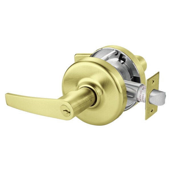 Grade 2 Entrance or Office Cylindrical Lock, Armstrong Lever, Conventional Cylinder, Satin Brass Fin